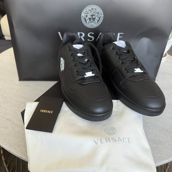 Versace Medusa Black Leather Men\'s Sneaker Shoe, 1013377, 45.5 main image 6
